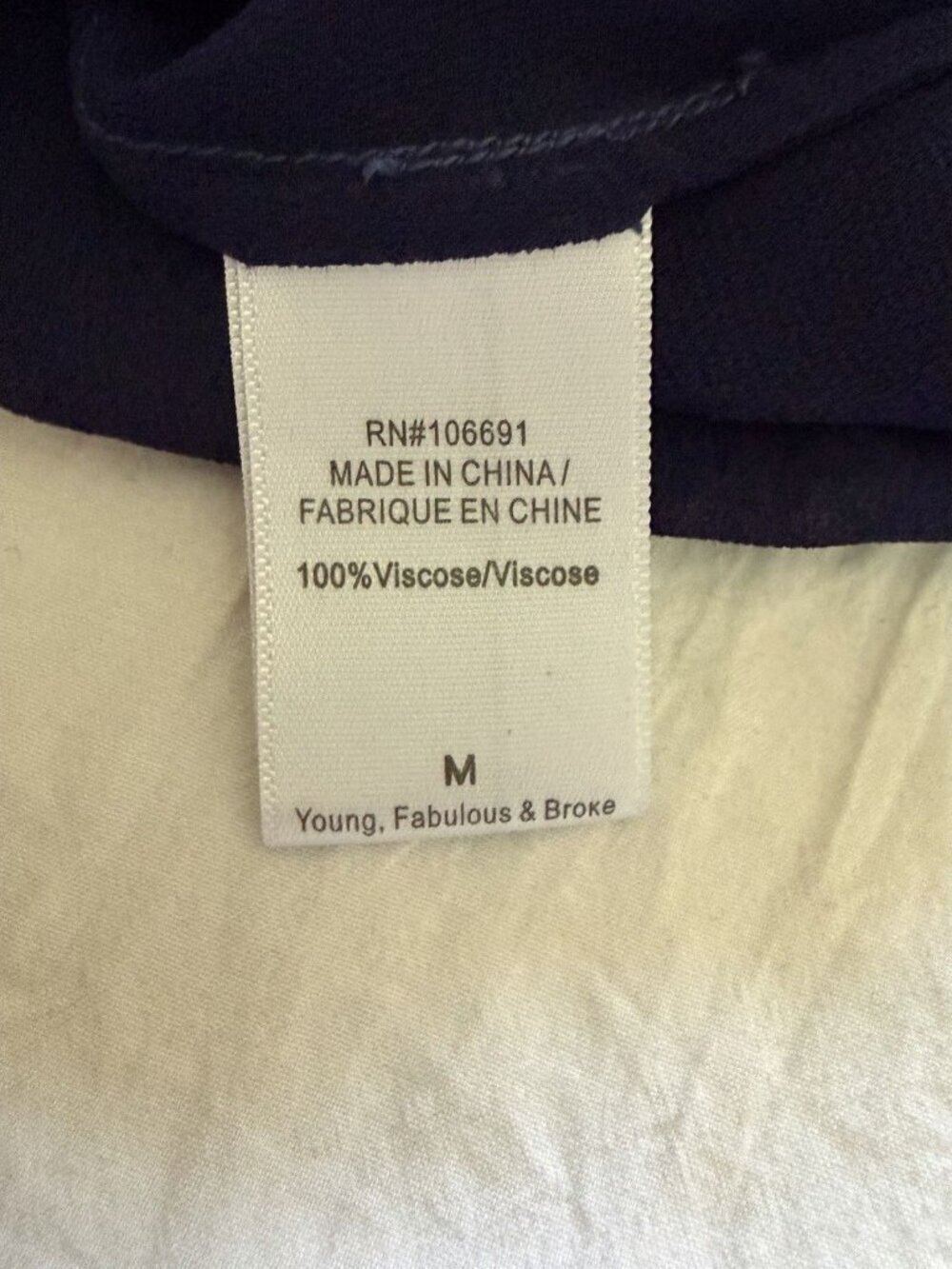 Young Fabulous And Broke Women’s Sheer Sleeveless Navy Blue Blouse Sz M NWT - Picture 5 of 6